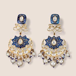 Kundan Chand Meenakari Gold Plated Women Earrings